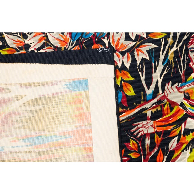 Vintage Jean Claude Bissery Signed Pictorial Tapestry “Bûcheron”- Rug & Kilim For Sale In New York - Image 6 of 6