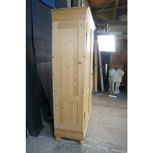 Antique European Farmhouse Pine Knockdown Armoire Linen Press Larder Cupboard For Sale - Image 11 of 18