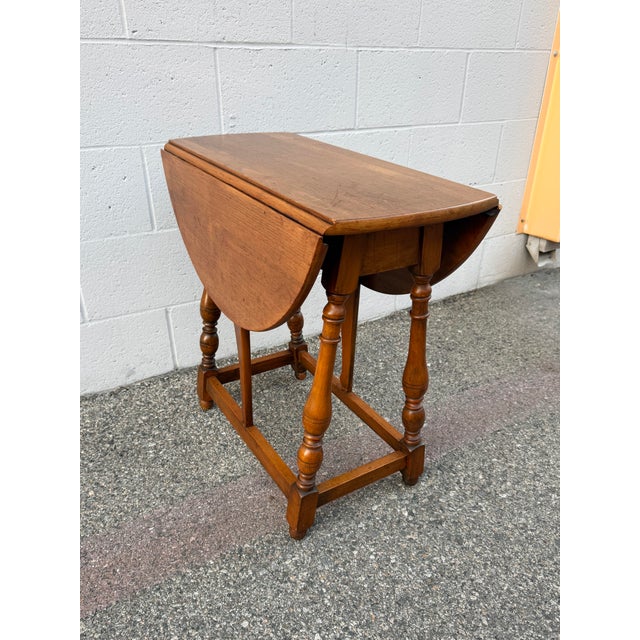 Vintage Maple Drop Leaf Table For Sale - Image 11 of 12