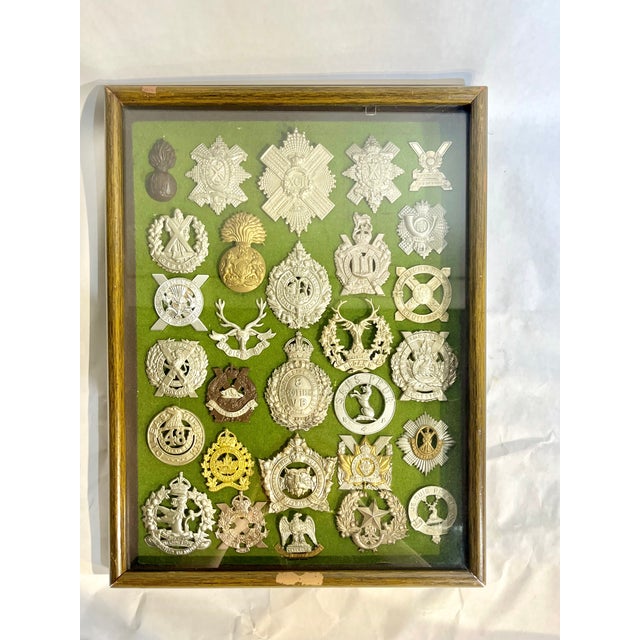 Antique Victorian Shadow Box Framed Set of 29 Scottish Military Regimental Badges For Sale - Image 12 of 18