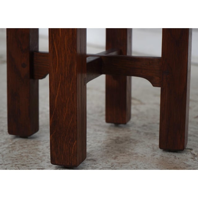 Wood Stickley Antique Round Mission Oak Table For Sale - Image 7 of 12