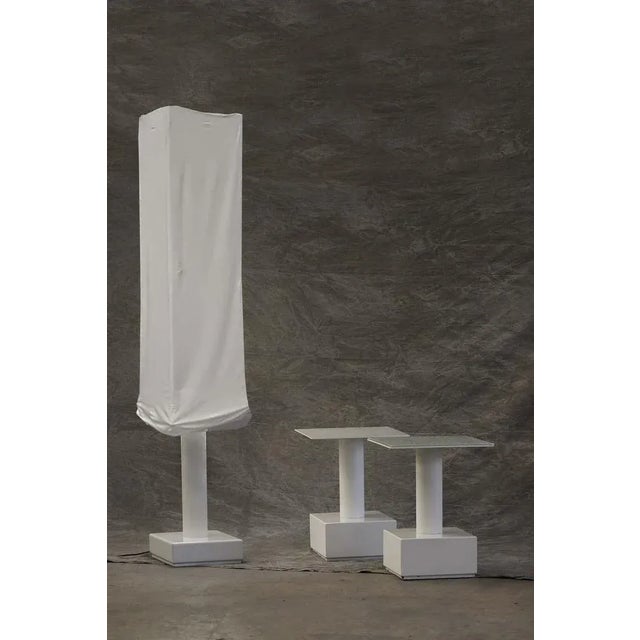 Metal Bedside Tables and Floor Lamp by Ludwing Mies Van Der Rohe for Alivar, Set of 3 For Sale - Image 7 of 7