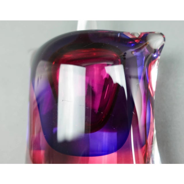 Purple Mid 20th Century Luigi Onesto Signed Oggetti Murano Italy Sommerso Glass Decanter Perfume Bottle For Sale - Image 8 of 10
