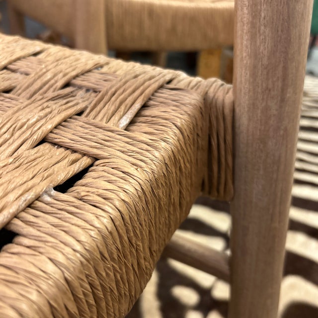 Blond Wood and Rush Seat Side Chair For Sale - Image 9 of 12