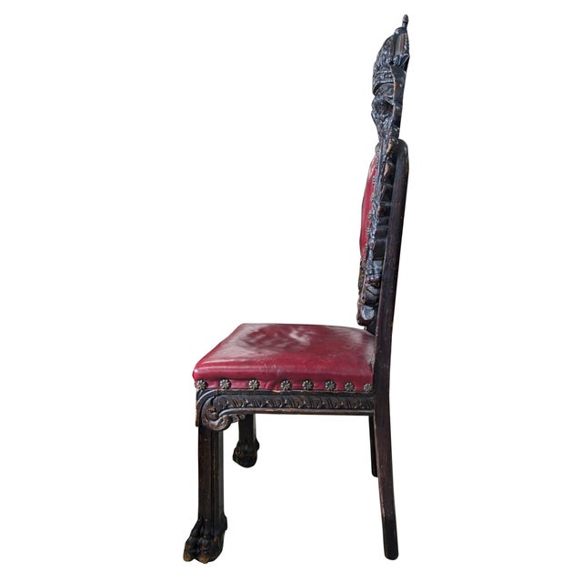 Late 18th Century Antique Carved Heraldic Throne, Highback Chair For Sale - Image 5 of 13