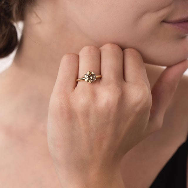 Mid 20th Century Vintage Gia 2.40 Carat 14k Yellow Gold Engagement Ring, Size 8 For Sale - Image 5 of 6