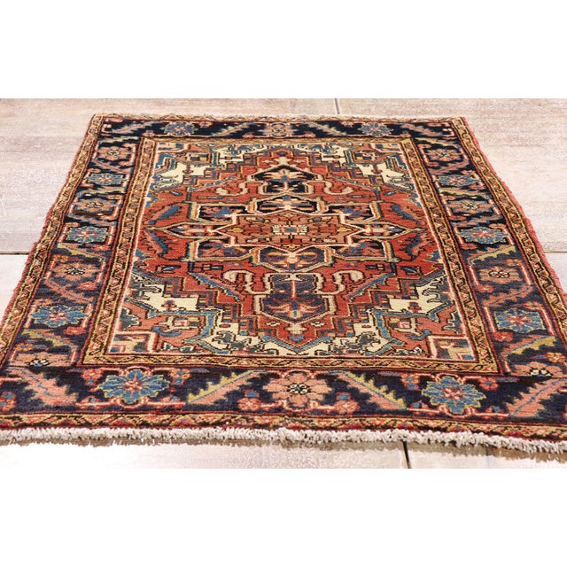 Vintage Persian Heriz Rug, 02'08 X 04'04 For Sale - Image 9 of 10