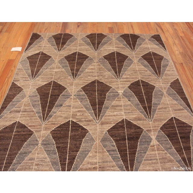 Textile Nazmiyal Collection Earthy Brown and Neutral Grey Color Large Scale Geometric Modern Rug For Sale - Image 7 of 7