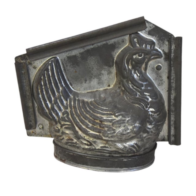 French Provincial Antique Chocolate or Ice Cream Hen Mold For Sale - Image 3 of 6