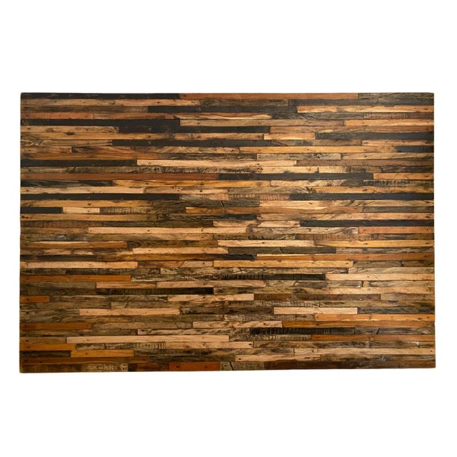 Late 20th Century Vintage Reclaimed Boat Wood Rustic Wall Panel For Sale - Image 5 of 5