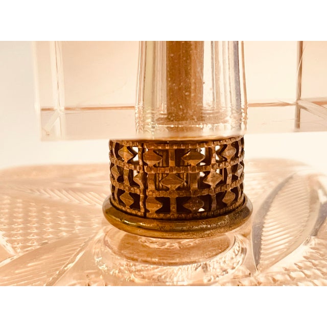 1950s Apricot Glass Table Lamp For Sale - Image 4 of 8