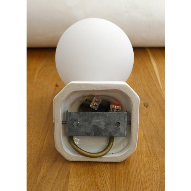 Vintage Wall Sconce with Frosted Opaline Globe, 1970s For Sale - Image 6 of 12