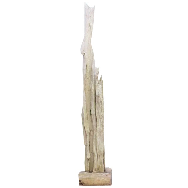 Large Wooden Brutalist Garden Sculpture For Sale