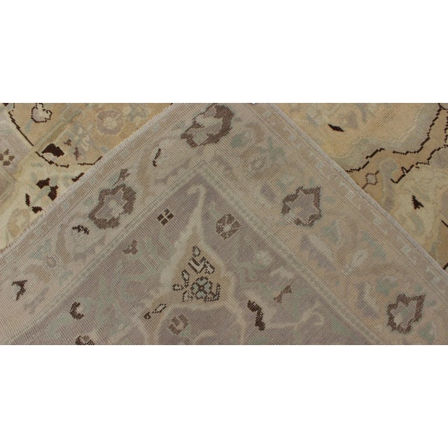 Textile Vintage Turkish Oushak Rug With Beige, Taupe, and Soft Brown Tones For Sale - Image 7 of 8