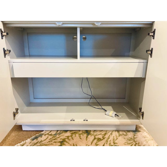 Wood Caracole Contemporary Gray and Beige Glass Expressions Door Chest For Sale - Image 7 of 10