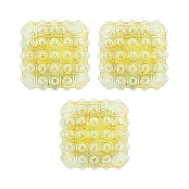 1 of 3 stunning bubble glass wall lights/sconces by Helena Tynell for Limburg, Germany's leading glasswork, renowned for...