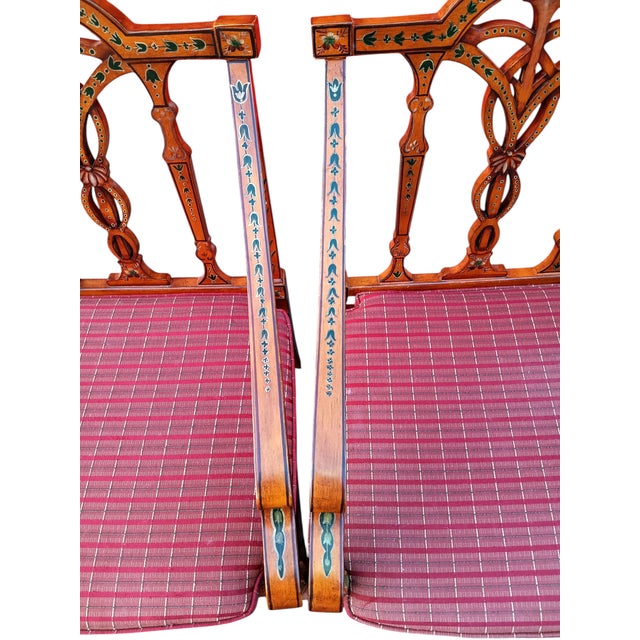 1950s A Touch of Neoclassical Elegance: Pair of English Adam Style Armchairs For Sale - Image 12 of 12