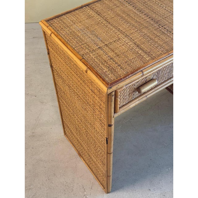 Mid-Century Modern Bamboo and Rattan Desk, 1970s For Sale - Image 12 of 13