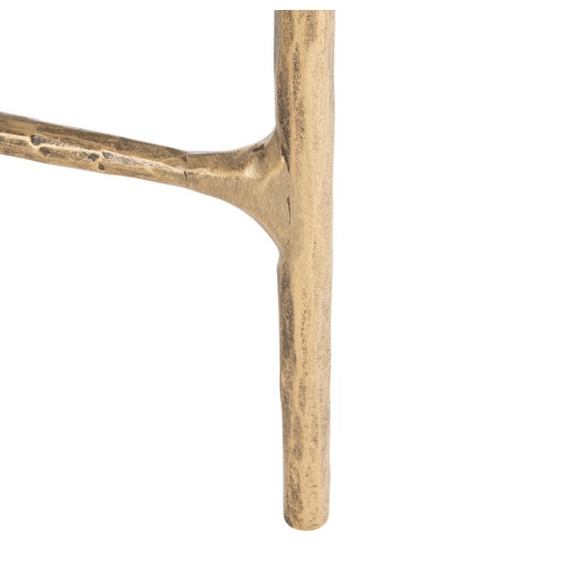 Early 21st Century Jessa Metal Round End Table in Brass with White Marble Top For Sale - Image 5 of 7