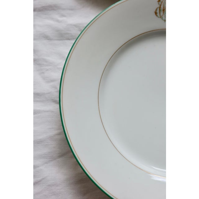 Ceramic Monogrammed Porcelain Plates from Limoges, 1960s, Set of 6 For Sale - Image 7 of 11