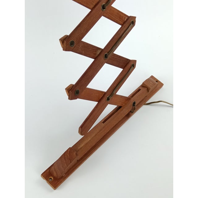 Brown Scandinavian Scissor Lamp in Teak, 1960s For Sale - Image 8 of 14