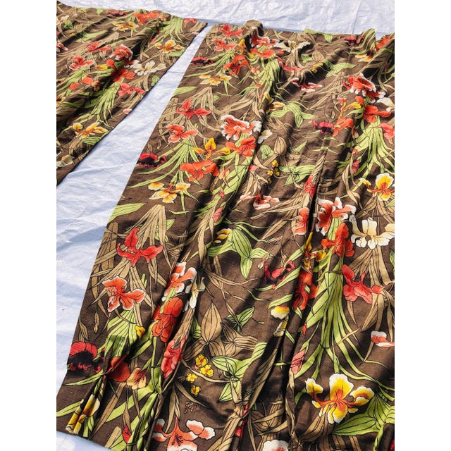 Textile Vintage Floral Design Curtains- a Pair For Sale - Image 7 of 11