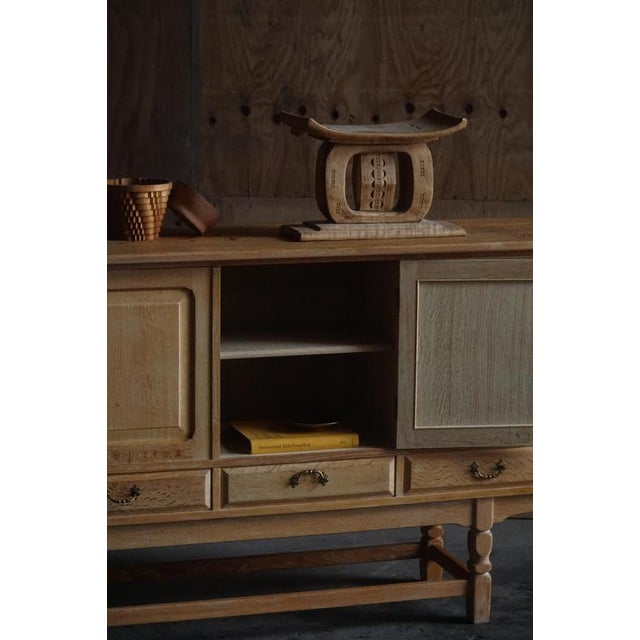Mid-20th Century Brutalist Sideboard in Oak, 1960s For Sale - Image 3 of 14