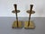 1970s Mid-Century Modern Brass & Metal Geometric Candle Holders – Pair For Sale - Image 4 of 12