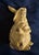 Folk Art Vintage Primitive Folk Art Style Yellowware Sponged Ceramic Rabbit Figurine For Sale - Image 3 of 10