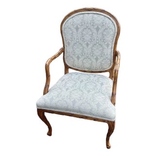 Late 20th Century Vintage Hickory French Louis XVI Faux Bois Chair For Sale