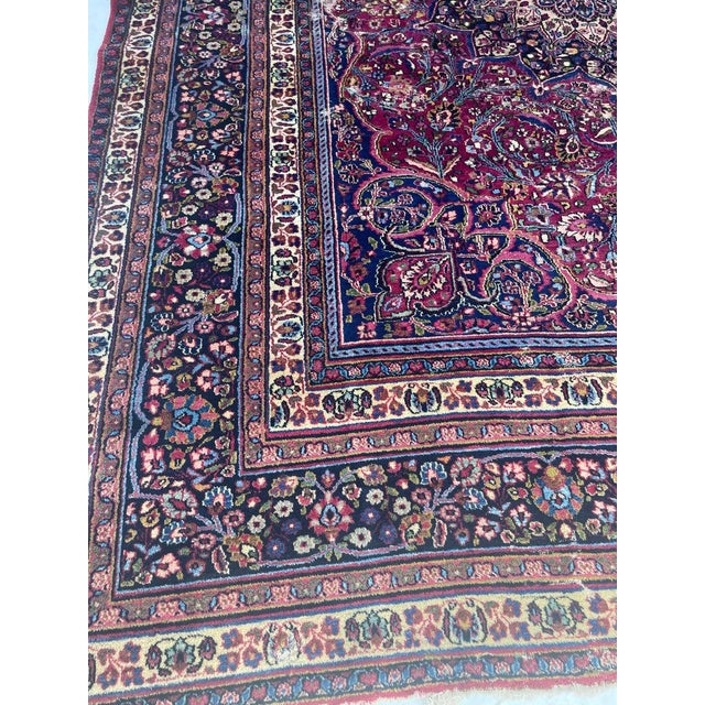 Antique Classical Piece with Signature Jewel Tones with Lime Greens Rug 10 x 13.4 For Sale - Image 15 of 18