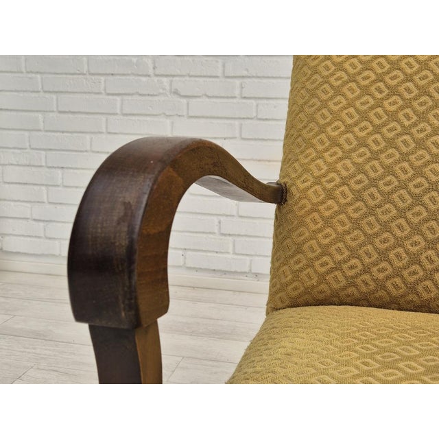 Danish Armchair in Cotton & Wool Fabric, 1950s For Sale - Image 6 of 18