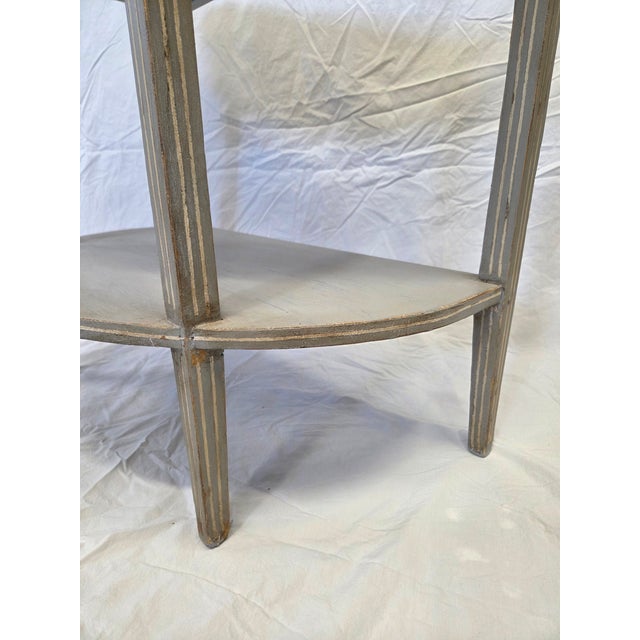 Vintage Pine Gustavian Style Painted Demi-Lune Tables - A Pair For Sale - Image 11 of 14