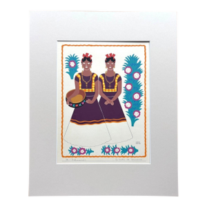 Carlos Mérida Silkscreen Print, "Tehuanas... Oaxaca" in 16" x 20" Mat, 1945