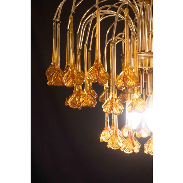 Marilyn Monroe, Orange Murano Glass Flowers Drops Chandelier, 1970s For Sale - Image 10 of 18