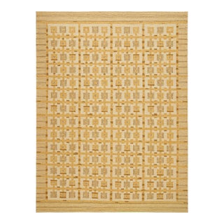 Rug & Kilim’s Scandinavian Style Kilim with Gold Geometric Pattern - 6x9 For Sale