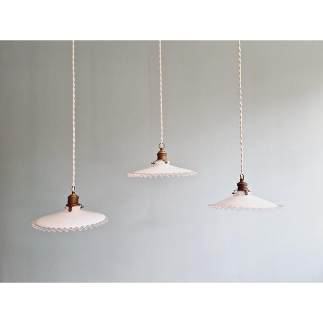 Suspension Light in White White Opaline, 1930s For Sale - Image 9 of 17