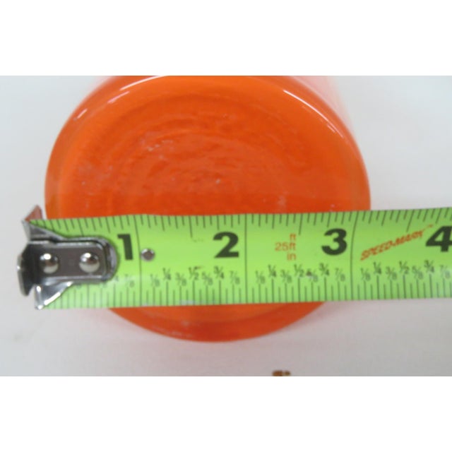 Orange Art Glass Vase Elongated Cylindrical Neck Mid Century Modern Style 4923b For Sale In Miami - Image 6 of 12
