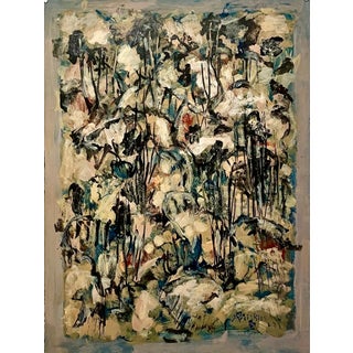 David Rankin, Australian American D. Rankin Abstract Expressionist Oil Painting Rocky Hillside, 1990 For Sale