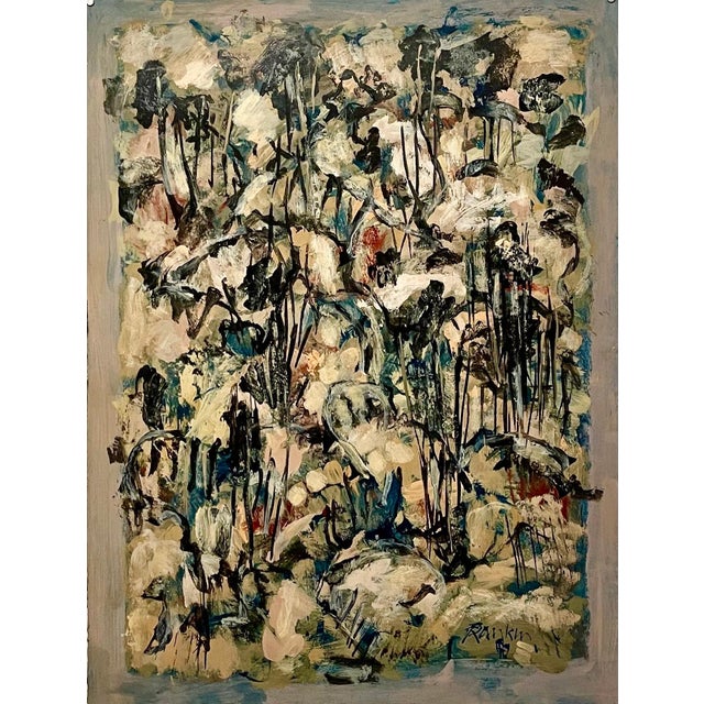 David Rankin, Australian American D. Rankin Abstract Expressionist Oil Painting Rocky Hillside, 1990 For Sale