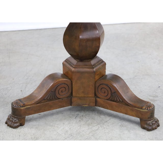 Traditional 19th-Century French Empire Center Table With Gray Marble Top For Sale - Image 3 of 5