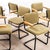 Vintage Cantilever Peninsular Blue Frame Dining Chairs with Sage Green Upholstery, 1970s, Set of 7 For Sale - Image 4 of 13