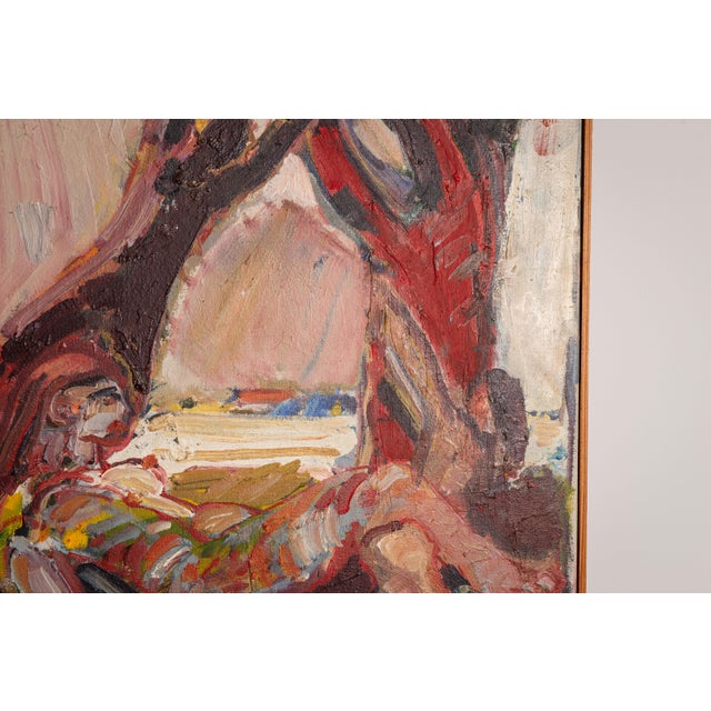 People Resting by a Tree, 1983, Oil on Canvas For Sale - Image 11 of 12
