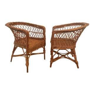 Children's Wicker Chairs - a Pair For Sale