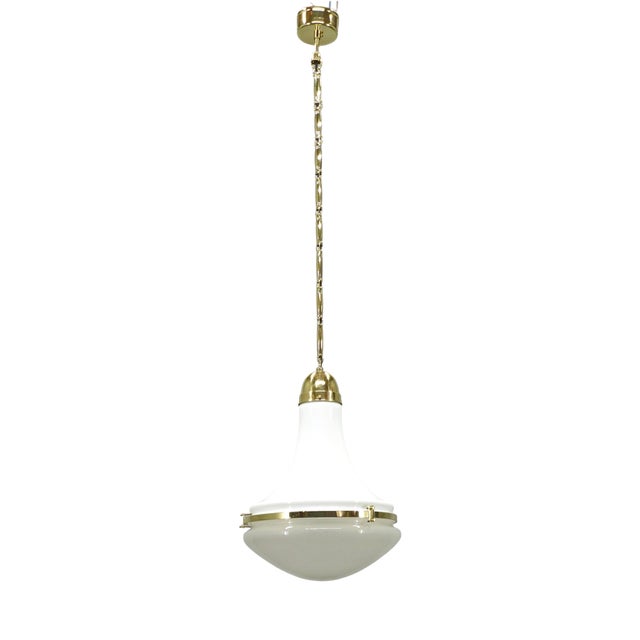 Art Deco Glass Pendant Lamp by Peter Behrens for Siemens, Germany, 1930s For Sale