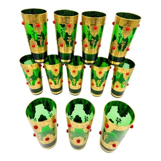 Mid 20th Century Mid-Century Modern Stunning Italian Cocktail Glasses ~ Set of Twelve For Sale