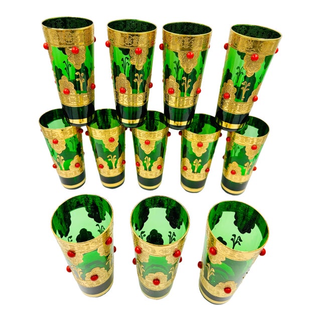 Mid 20th Century Mid-Century Modern Stunning Italian Cocktail Glasses ~ Set of Twelve For Sale