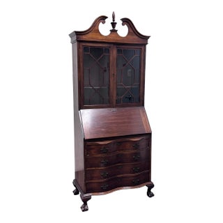 Maddox Table Company Chippendale Style Secretaire For Sale
