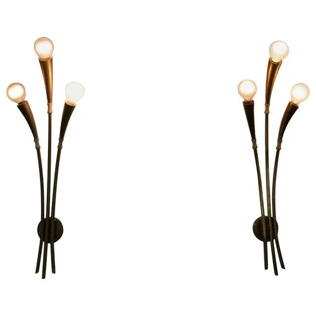 Brass Wall Lamps by Oscar Torlasco for Arredoluce, Italy, 1960s, Set of 2 For Sale - Image 17 of 17