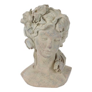 Floral Woman Bust Planter 10.5"H For Sale